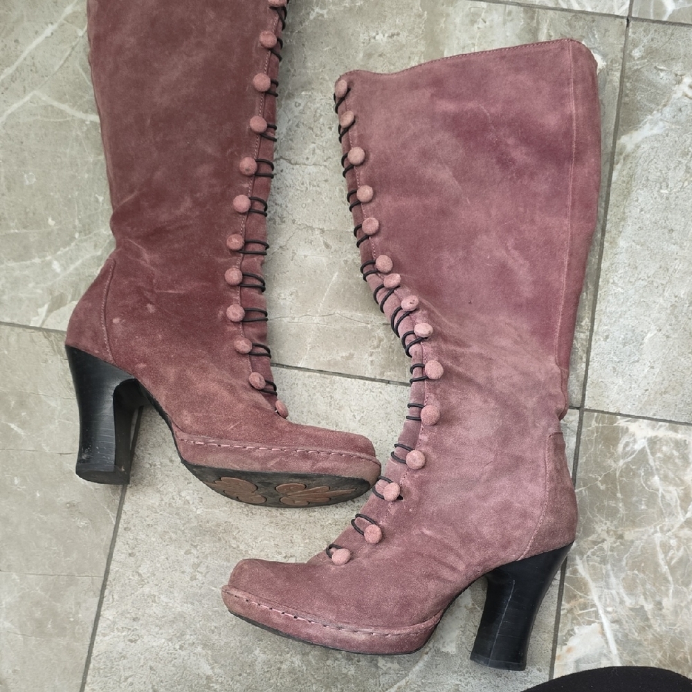 Born Crown Mauve Suede Knee-High Boots